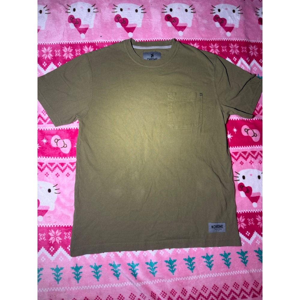 Chrome Industries Mens XL Olive Green Pocket T-Shirt Made in Canada Utility Tee